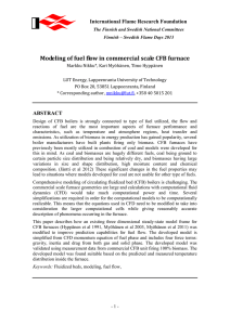 Modeling of fuel flow in commercial scale CFB furnace