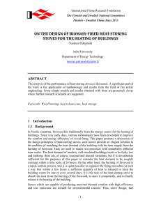 ON	THE	DESIGN	OF	BIOMASS‐FIRED	HEAT‐STORING STOVES	FOR	THE	HEATING	OF	BUILDINGS