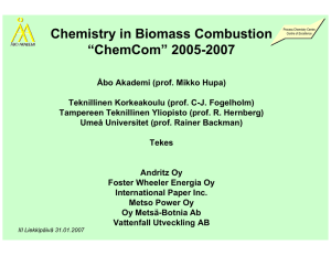 Chemistry in Biomass Combustion “ChemCom” 2005-2007