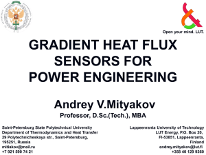 GRADIENT HEAT FLUX SENSORS FOR POWER ENGINEERING Andrey V.Mityakov