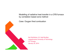 Modelling of radiative heat transfer in a CFB furnace