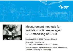 Measurement methods for validation of time-averaged CFD modelling of CFBs