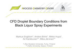 CFD Droplet Boundary Conditions from Black Liquor Spray Experiments