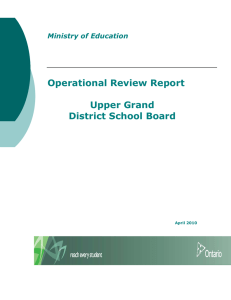 Operational Review Report Upper Grand District School Board