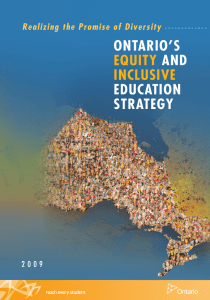 ONTARIO’S AND EDUCATION STRATEGY
