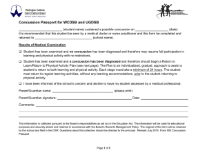 Concussion Passport for WCDSB and UGDSB