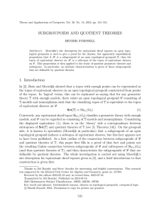 SUBGROUPOIDS AND QUOTIENT THEORIES HENRIK FORSSELL