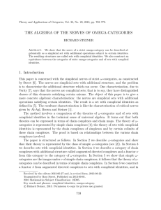 THE ALGEBRA OF THE NERVES OF OMEGA-CATEGORIES RICHARD STEINER