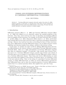 FORMS AND EXTERIOR DIFFERENTIATION IN CARTESIAN DIFFERENTIAL CATEGORIES G.S.H. CRUTTWELL