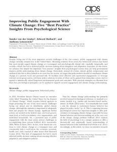 Improving Public Engagement With Climate Change: Five “Best Practice” 598516