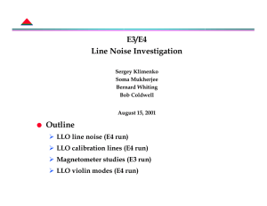 E3/E4 Line Noise Investigation Outline