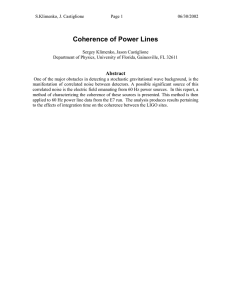 Coherence of Power Lines