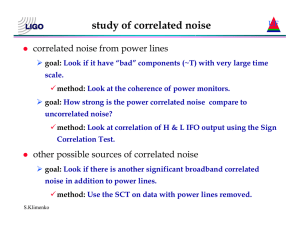 study of correlated noise correlated noise from power lines ¾