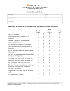 HOPE COLLEGE DEPARTMENT OF COMMUNICATION INTERNSHIP PROGRAM Student Midterm Evaluation