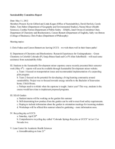 Sustainability Committee Report  Date: May 11, 2012