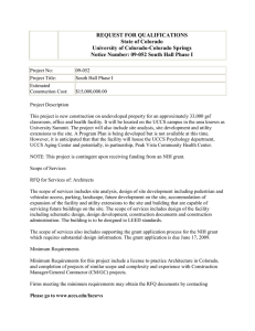 REQUEST FOR QUALIFICATIONS State of Colorado University of Colorado-Colorado Springs