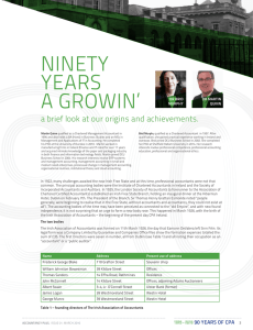 NINETY YEARS A GROWIN’ a brief look at our origins and achievements.