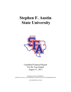 Stephen F. Austin State University  Unaudited Financial Report