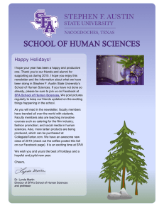 SCHOOL OF HUMAN SCIENCES Happy Holidays!