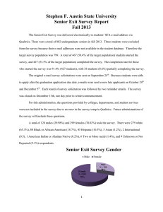 Stephen F. Austin State University Senior Exit Survey Report Fall 2013