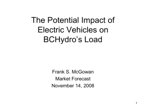 The Potential Impact of Electric Vehicles on BCHydro’s Load Frank S. McGowan