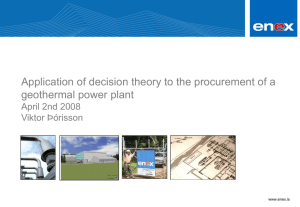 Application of decision theory to the procurement of a Viktor Þórisson