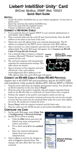 Liebert intellislot web card