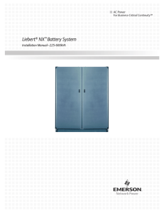 Liebert NX Battery System Installation Manual–225-600kVA