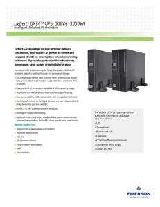 Liebert GXT4 Intelligent, Reliable UPS Protection