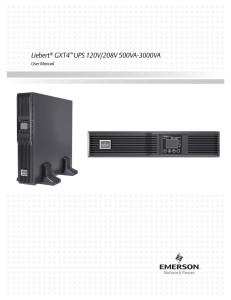 Liebert GXT4 UPS 120V/208V 500VA-3000VA User Manual