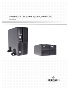 Liebert GXT4 208V, 5000-10,000VA, 6000RTL630 User Manual