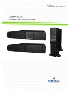 Liebert PSI XR User Manual–1000/1500/2200/3000, 120VAC AC Power