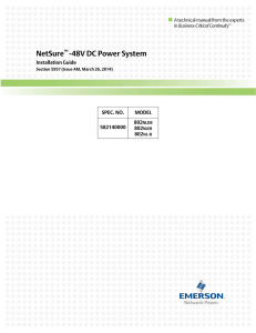 NetSure -48V DC Power System Installation Guide SPEC. NO.