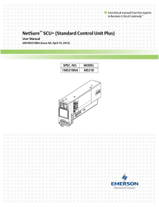 NetSure SCU+ (Standard Control Unit Plus) User Manual SPEC. NO.
