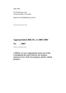 Appropriation Bill (No. 1) 2003-2004