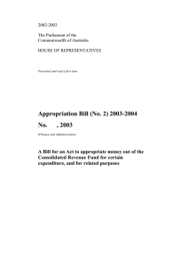 Appropriation Bill (No. 2) 2003-2004