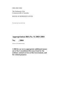 Appropriation Bill (No. 5) 2003-2004