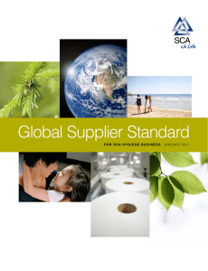 Global Supplier Standard  for sca hyg iene bus iness january 2011