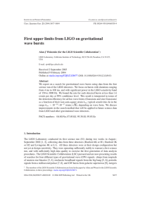 First upper limits from LIGO on gravitational wave bursts