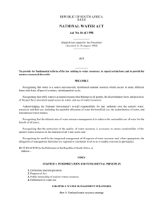 4444  NATIONAL WATER ACT REPUBLIC OF SOUTH AFRICA