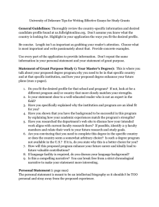 University of Delaware Tips for Writing Effective Essays for Study... candidate profile General Guidelines: