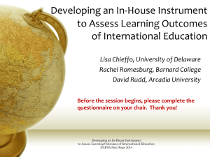 Developing an In-House Instrument to Assess Learning Outcomes of International Education