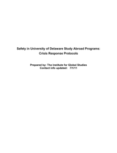 Safety in University of Delaware Study Abroad Programs: Crisis Response Protocols