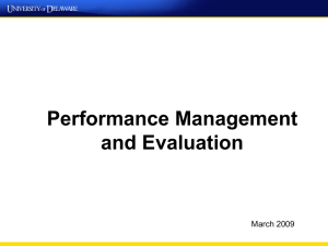 Performance Management and Evaluation March 2009