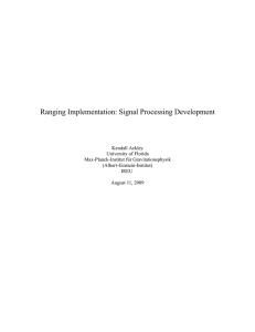 Ranging Implementation: Signal Processing Development