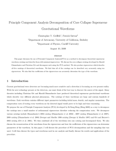 Principle Component Analysis Decomposition of Core Collapse Supernovae Gravitational Waveforms