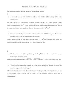 PHY 2053, Section 3794, Fall 2009, Quiz 1