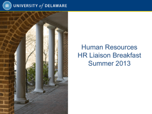 Human Resources HR Liaison Breakfast Summer 2013