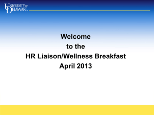 Welcome to the HR Liaison/Wellness Breakfast