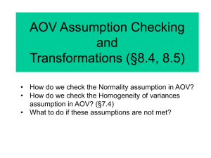 AOV Assumption Checking and §8.4, 8.5) Transformations (
